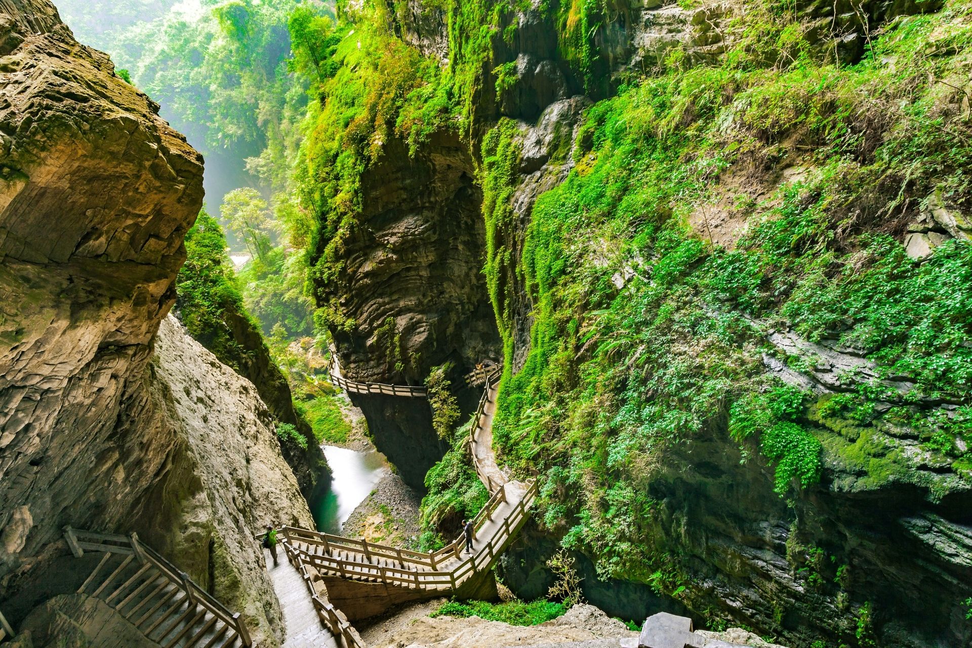 Longshuixia Fissure Gorge in Wulong country, Chongqing city, southwest China